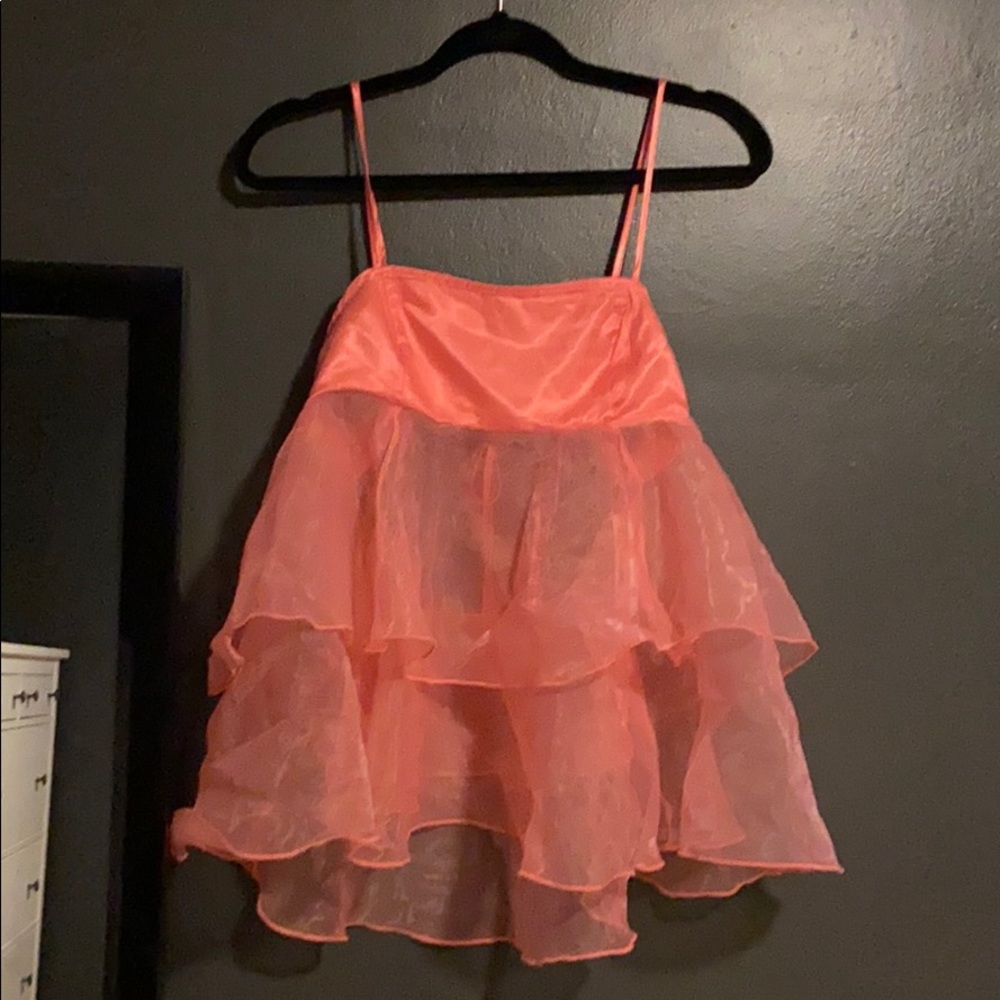 pink tulle top